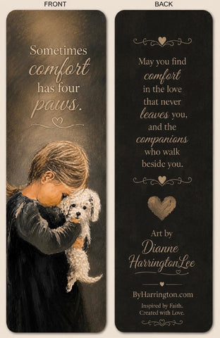 Bookmark -  Little Girl with Her Puppy