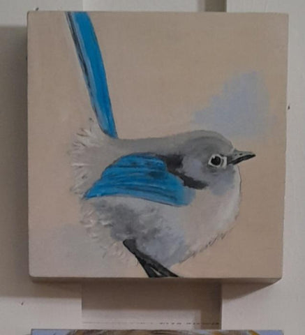 DIY  #B5  Blue & Grey Bird