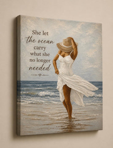 Canvas Print 11" X 14" - Lady at the Beach - (Healing Art)