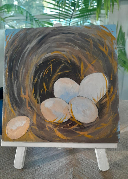 DIY  #B6  Nest with Bird Eggs