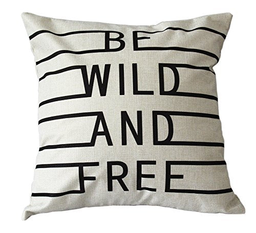BPFY 4 Pack Home Decor Unique Letters Pattern Sofa Throw Pillow Case Set of 4 Cushion Cover 18 x 18 Inch Cotton Linen