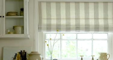 $194.00 Roman Shade Nate Berkus Gray & White Stripe #5P150
