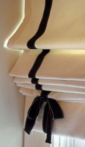 KIT #91 (Ribbon & Bow, Unlined) Roman Shade
