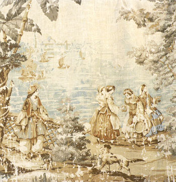 #099 Toile Roman with Scalloped Edge  (slats) YOU PAY  1/2  DOWN