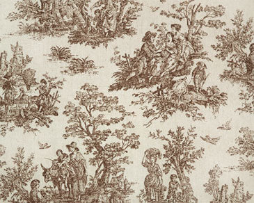 #088 Roman Shade with Toile Accent and Rickrack   (slats) YOU PAY  1/2  DOWN
