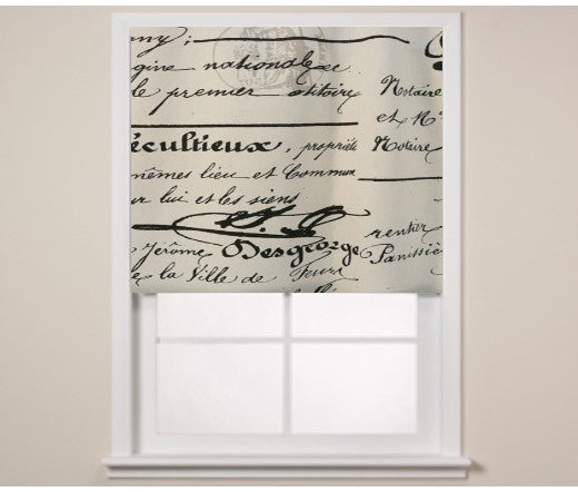$184.00 Roman Shade "Words" #5P102